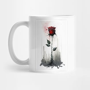 Dark Gothic Red Rose Abstract Art Mug